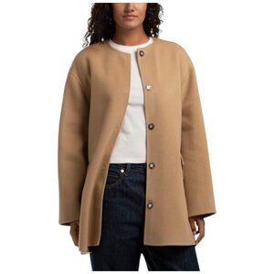 THEORY Camel Wool Blend Cape Coat